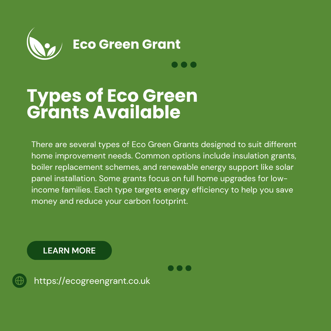 Types of Eco Green Grants Available