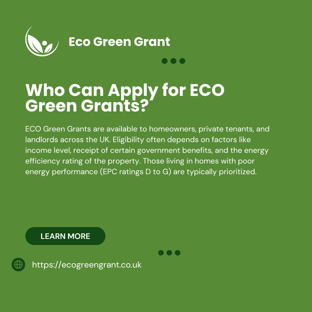 Who Can Apply for ECO Green Grants